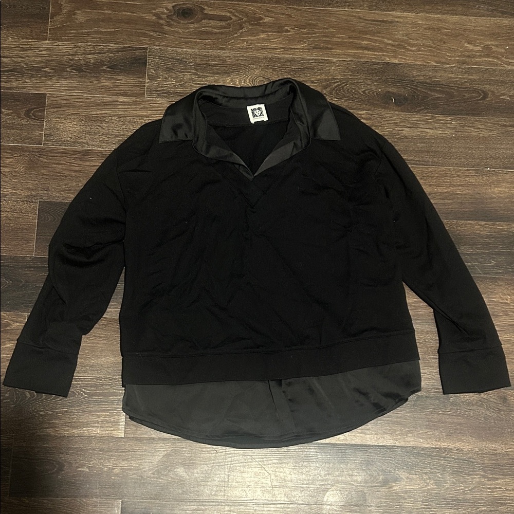 Anne Klein Black Lightweight Women's Sweater Blouse